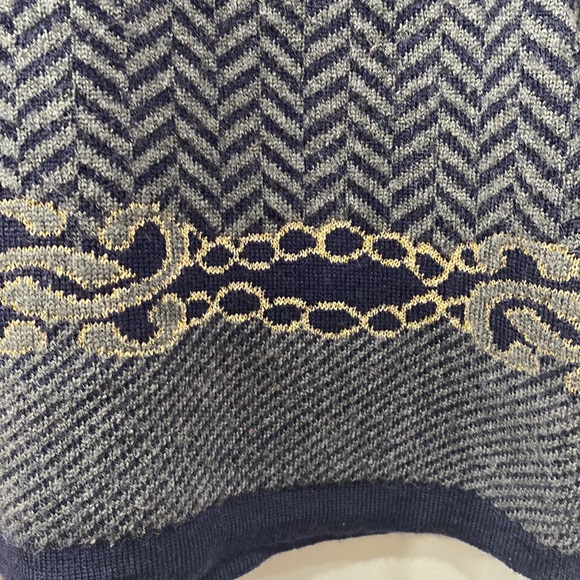 Vintage Magnolia Wool / Wool Blend Cardigan Sweater/Blazer Grey/Navy Blue Size S - Picture 2 of 7